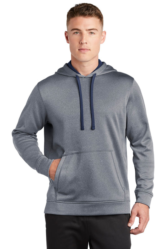 Sport-Tek  PosiCharge  Sport-Wick  Heather Fleece Hooded Pullover. ST264 True Navy Heather