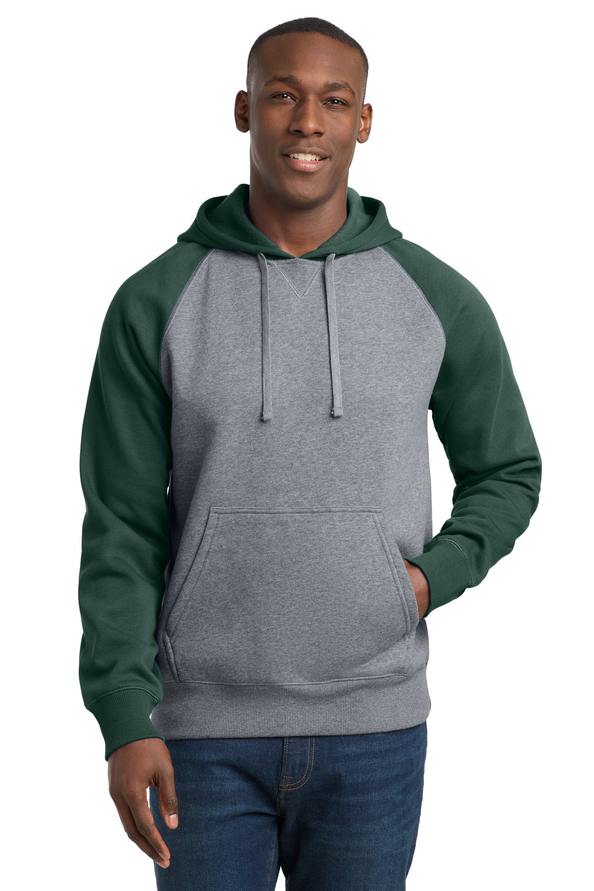Sport-Tek Raglan Colorblock Pullover Hooded Sweatshirt ST267