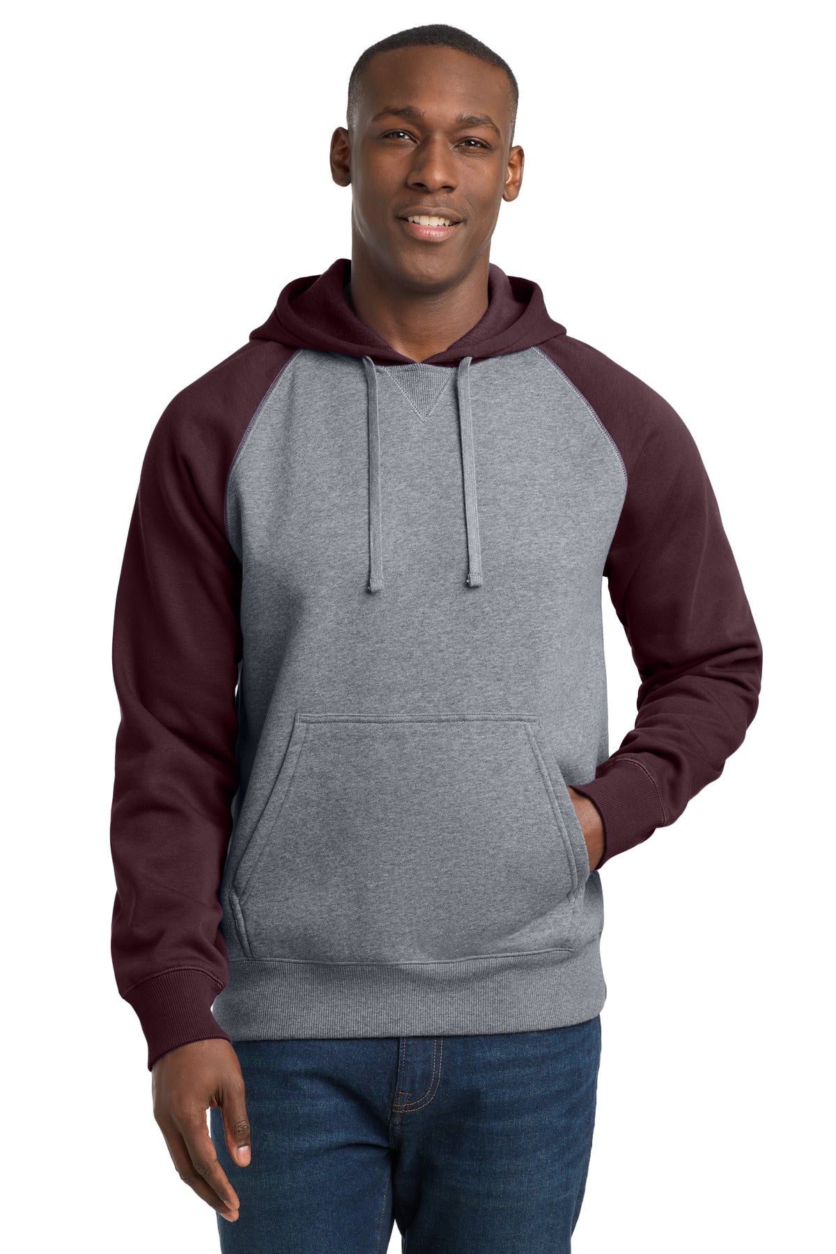 Sport-Tek Raglan Colorblock Pullover Hooded Sweatshirt ST267