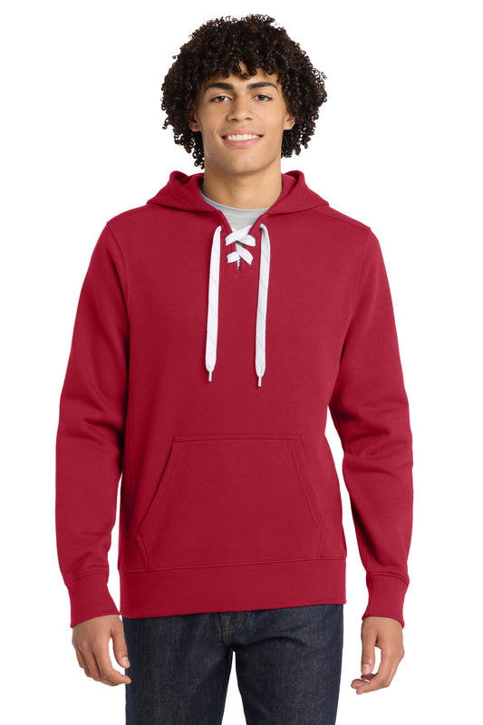 Sport-Tek Lace Up Pullover Hooded Sweatshirt ST271 Deep Red