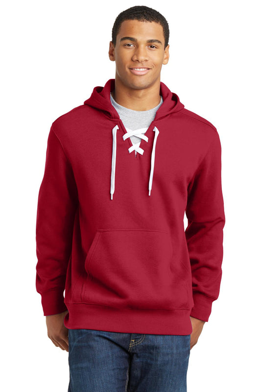 Sport-Tek Lace Up Pullover Hooded Sweatshirt. ST271 Deep Red