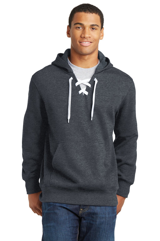 Sport-Tek Lace Up Pullover Hooded Sweatshirt. ST271 Graphite Heather