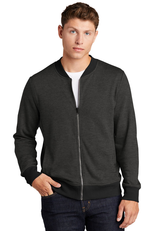 Sport-Tek  Lightweight French Terry Bomber. ST274 Heather Black