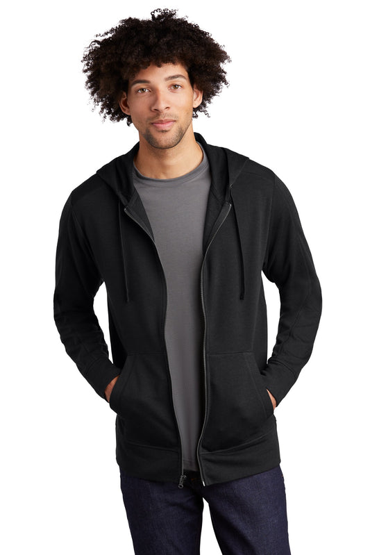 Sport-Tek  PosiCharge  Tri-Blend Wicking Fleece Full-Zip Hooded Jacket ST293 Black Triad Solid