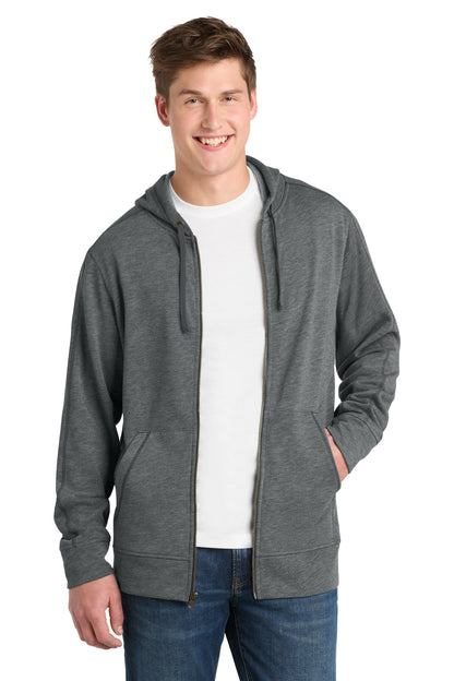 Sport-Tek PosiCharge Tri-Blend Wicking Fleece Full-Zip Hooded Jacket ST293