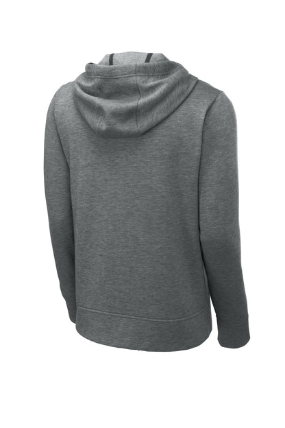 Sport-Tek  PosiCharge  Tri-Blend Wicking Fleece Full-Zip Hooded Jacket ST293 Dark Grey Heather