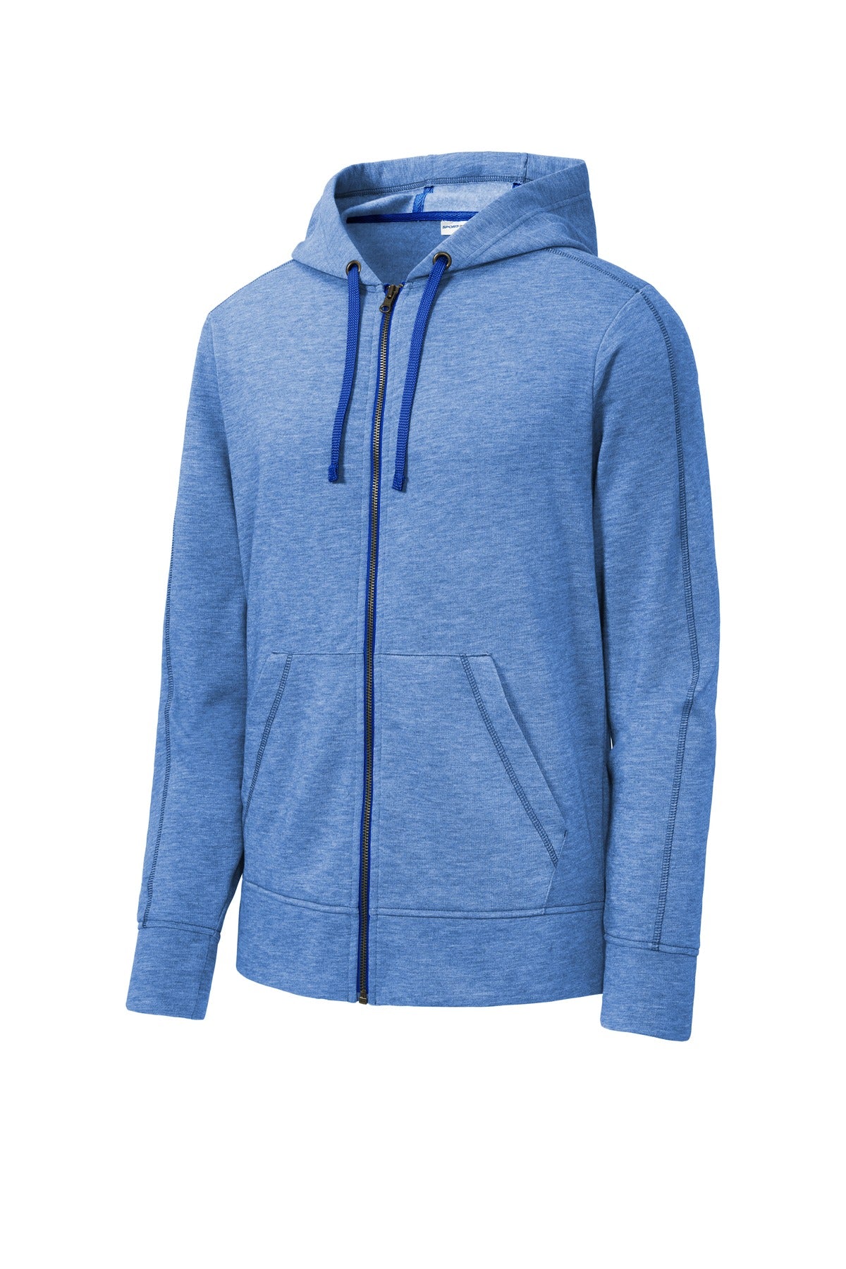 Sport-Tek  PosiCharge  Tri-Blend Wicking Fleece Full-Zip Hooded Jacket ST293 True Royal Heather