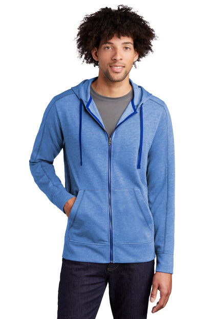 Sport-Tek  PosiCharge  Tri-Blend Wicking Fleece Full-Zip Hooded Jacket ST293 True Royal Heather