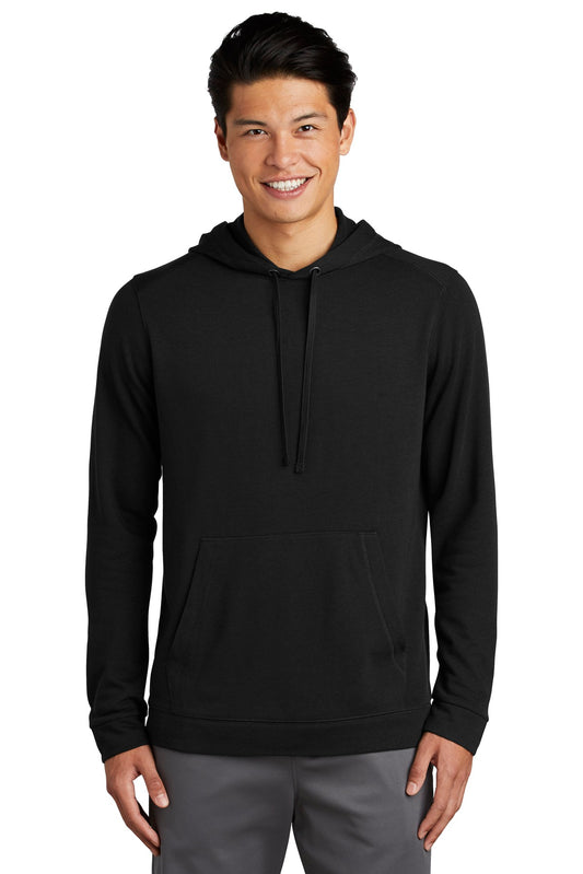 Sport-Tek  PosiCharge  Tri-Blend Wicking Fleece Hooded Pullover. ST296 Black Triad Solid