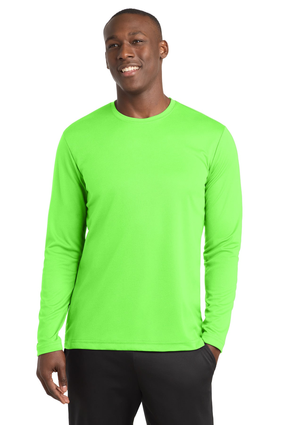Sport-Tek PosiCharge RacerMesh Long Sleeve Tee ST340LS Neon Green