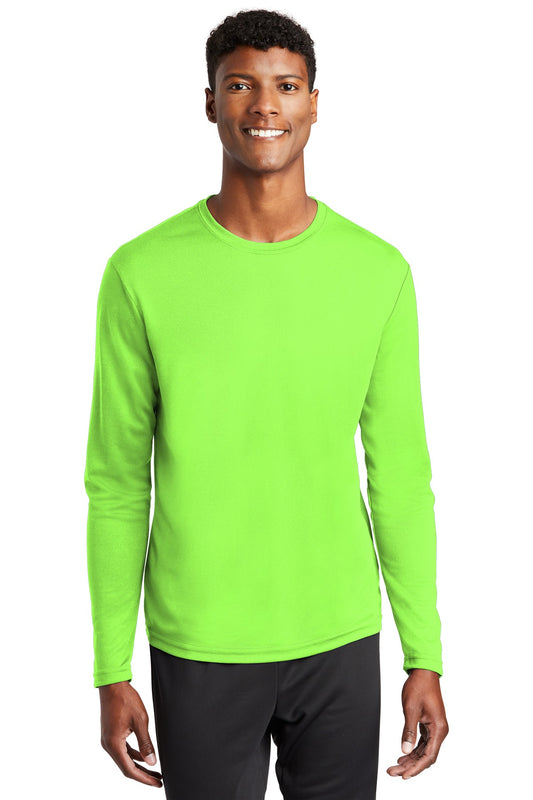 Sport-Tek PosiCharge RacerMesh Long Sleeve Tee. ST340LS Neon Green
