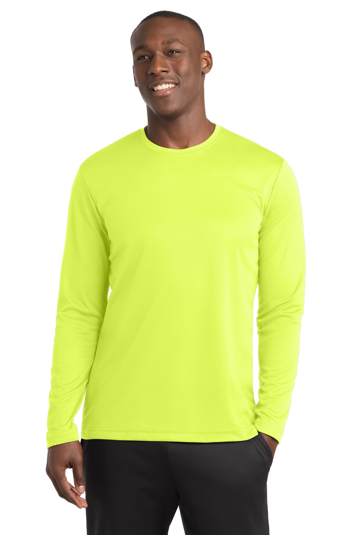 Sport-Tek PosiCharge RacerMesh Long Sleeve Tee ST340LS Neon Yellow