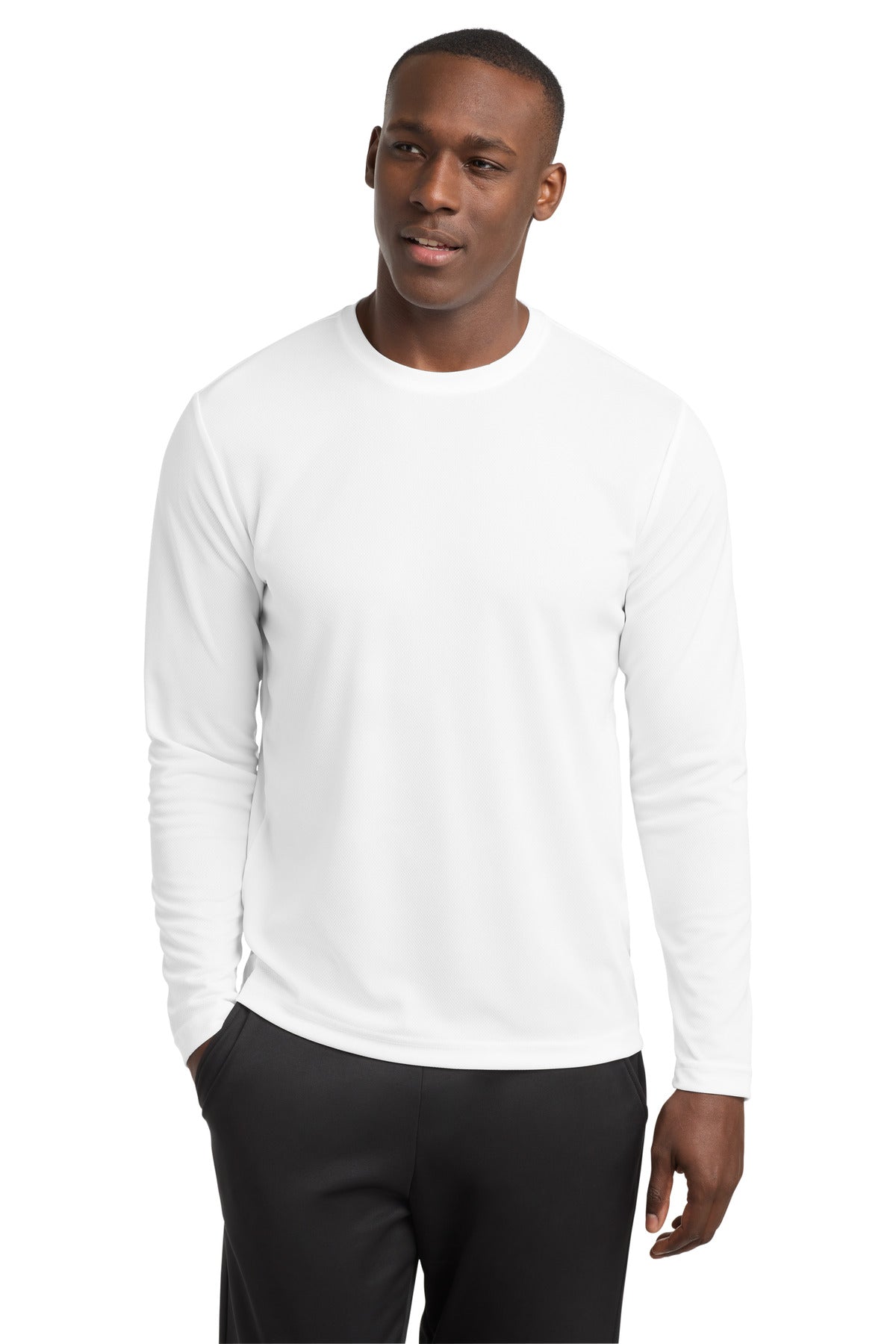 Sport-Tek PosiCharge RacerMesh Long Sleeve Tee ST340LS White