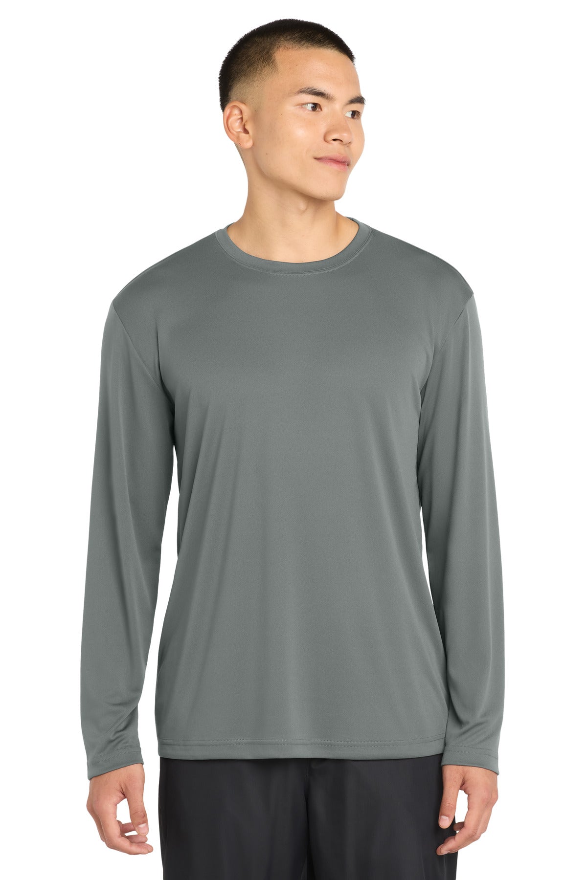 Sport-Tek Long Sleeve PosiCharge Competitor Tee ST350LS Grey Concrete