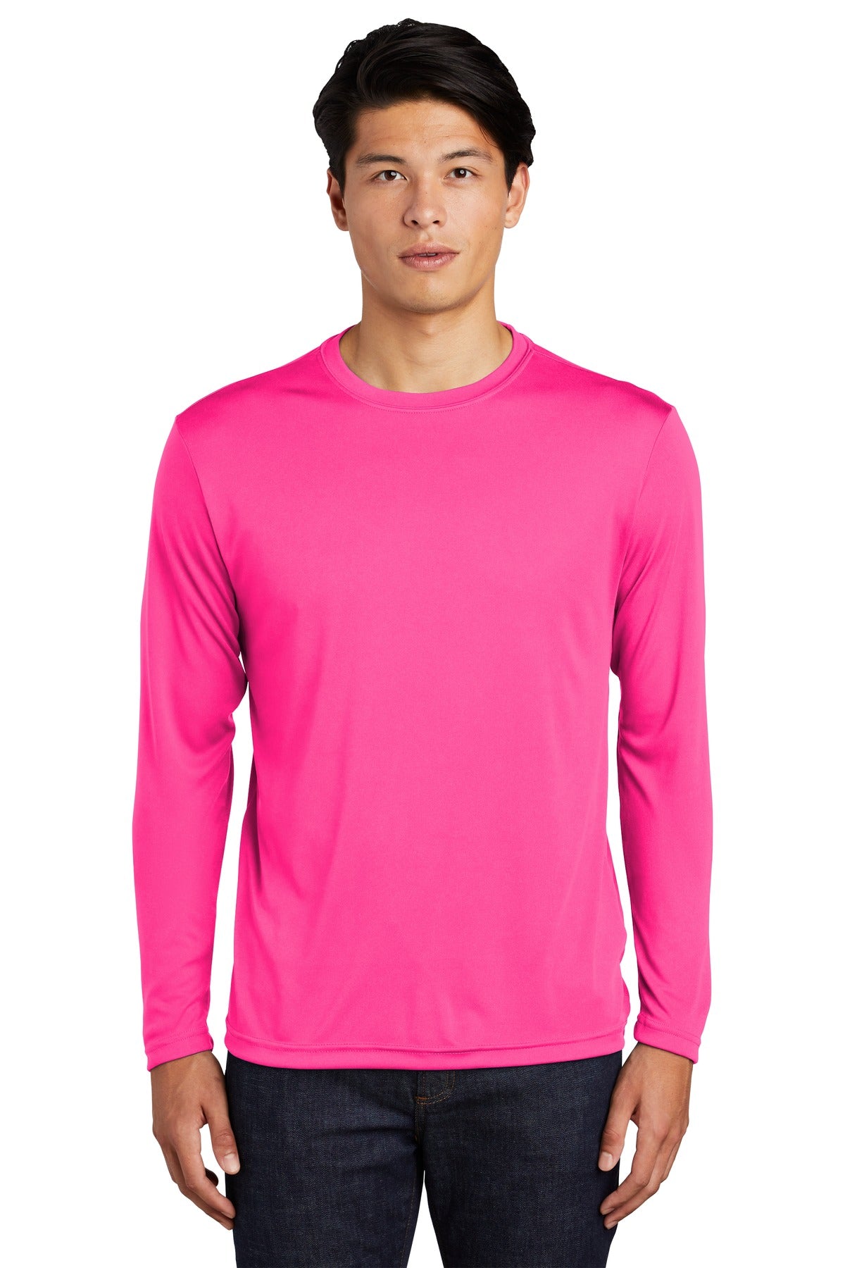 Sport-Tek Long Sleeve PosiCharge Competitor Tee. ST350LS Neon Pink