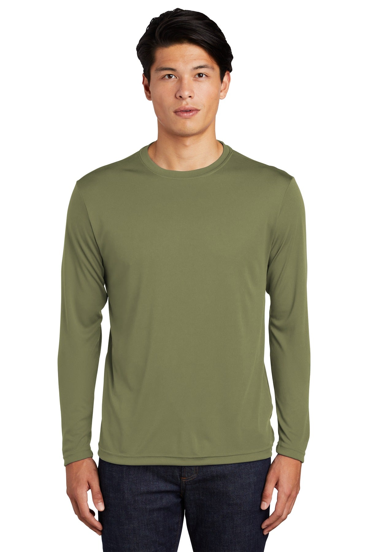 Sport-Tek Long Sleeve PosiCharge Competitor Tee. ST350LS Olive Drab Green