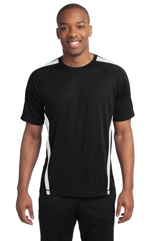 Sport-Tek Colorblock PosiCharge Competitor Tee. ST351 Black/ White