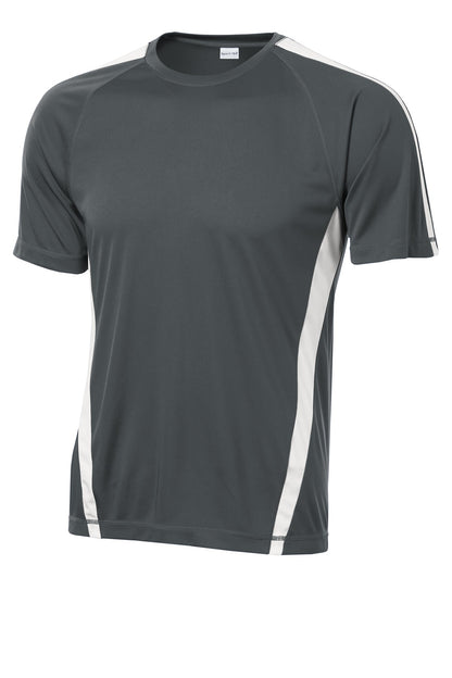 Sport-Tek Colorblock PosiCharge Competitor Tee. ST351 Iron Grey/ White