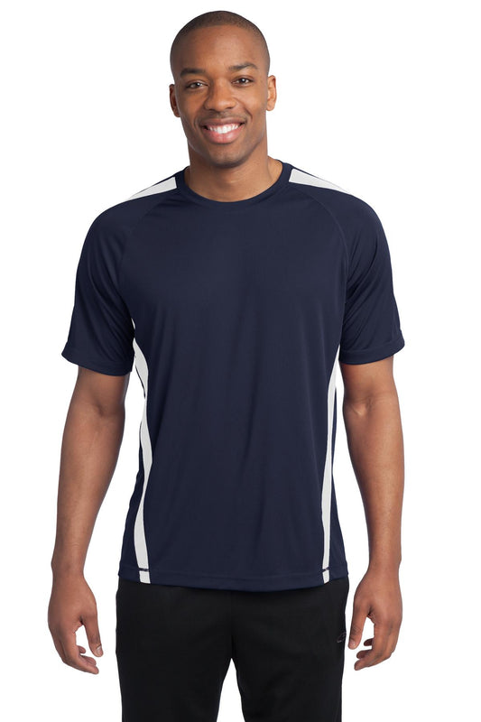 Sport-Tek Colorblock PosiCharge Competitor Tee. ST351 True Navy/ White