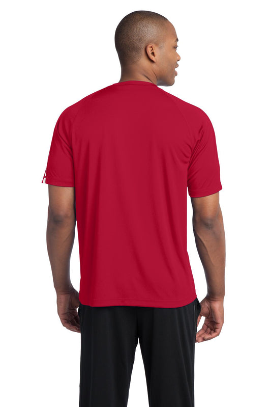 Sport-Tek Colorblock PosiCharge Competitor Tee. ST351 True Red/ White