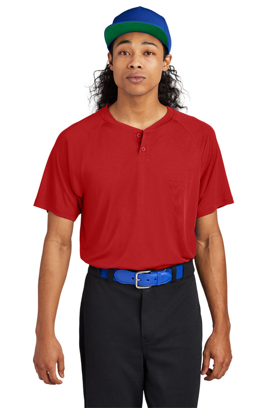 Sport-Tek PosiCharge Competitor 2-Button Henley ST359 Deep Red