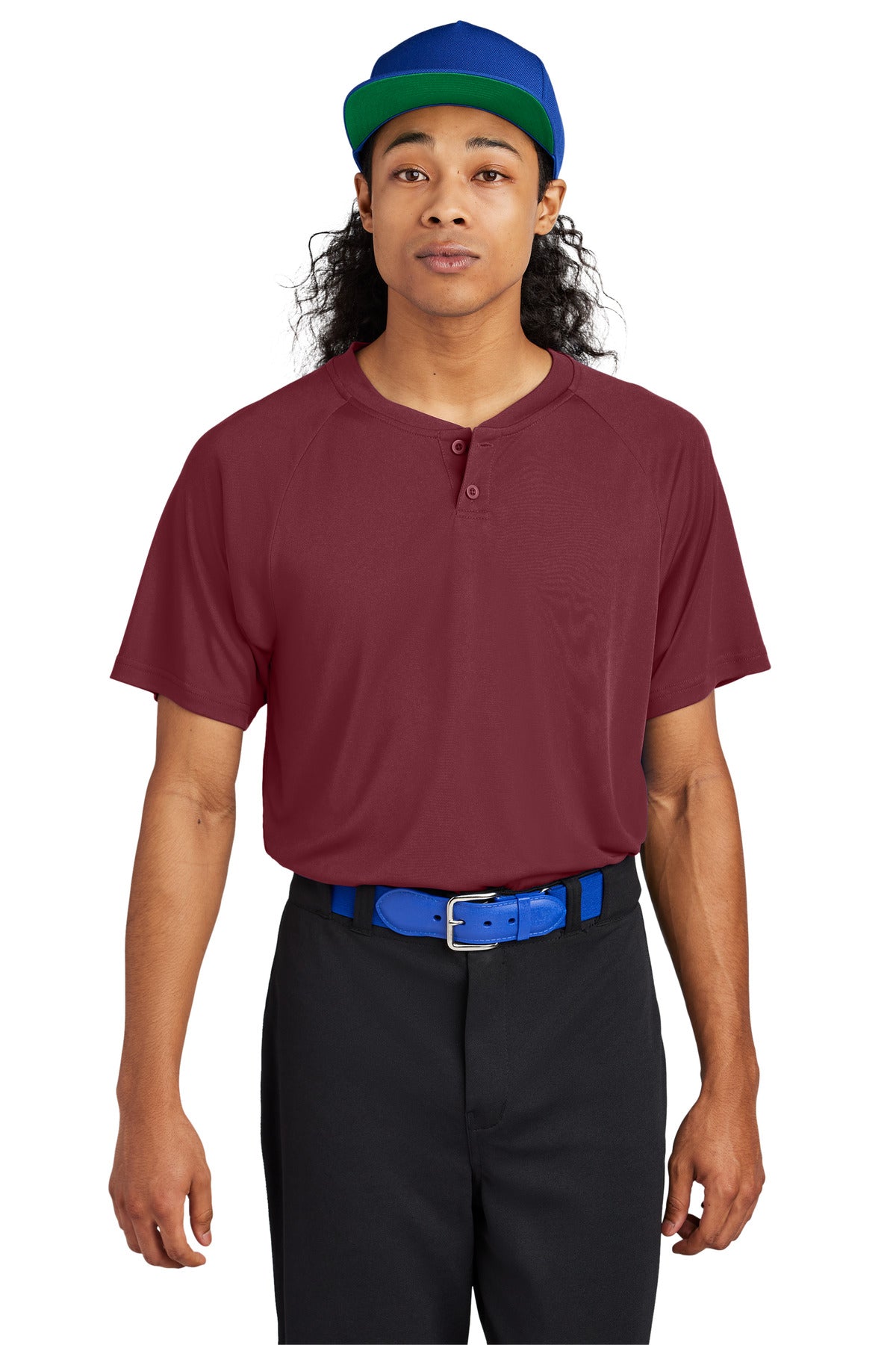 Sport-Tek PosiCharge Competitor 2-Button Henley ST359 Maroon