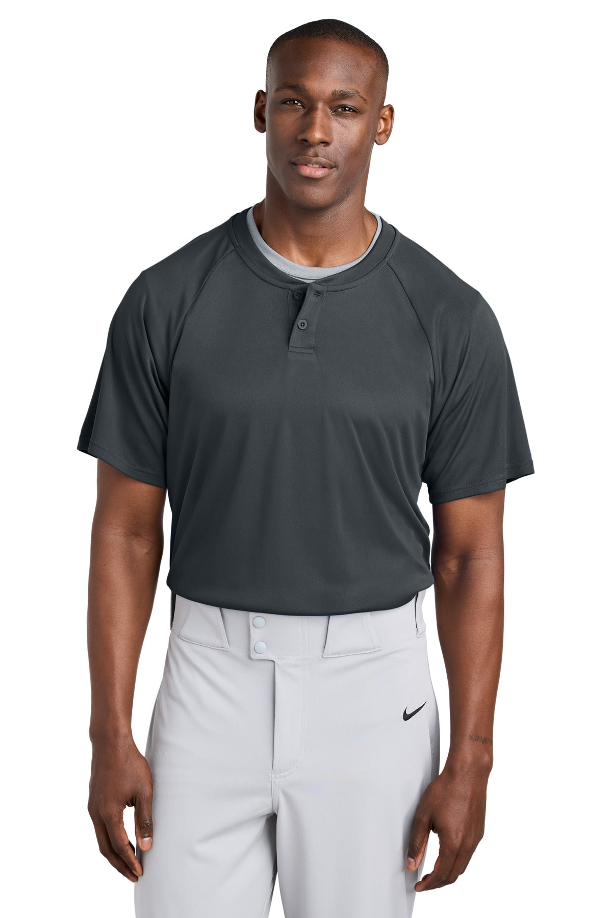 Sport-Tek PosiCharge Competitor 2-Button Henley ST359 Iron Grey