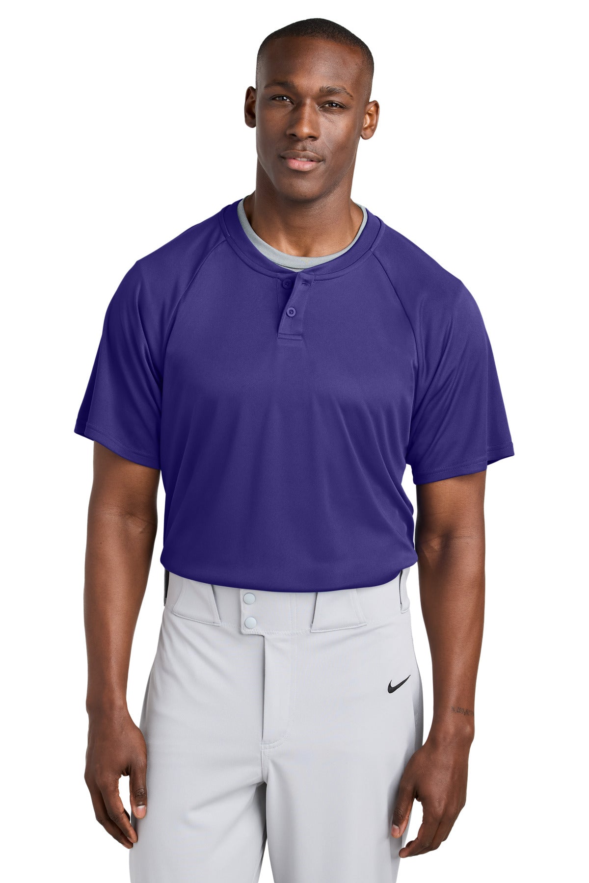 Sport-Tek PosiCharge Competitor 2-Button Henley ST359 Purple
