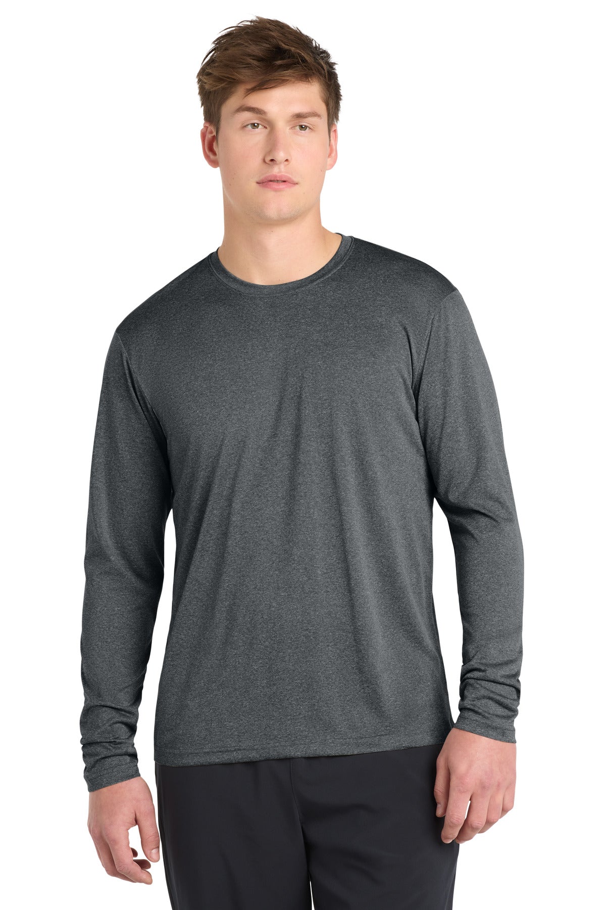 Sport-Tek Long Sleeve Heather Contender Tee ST360LS Graphite Heather
