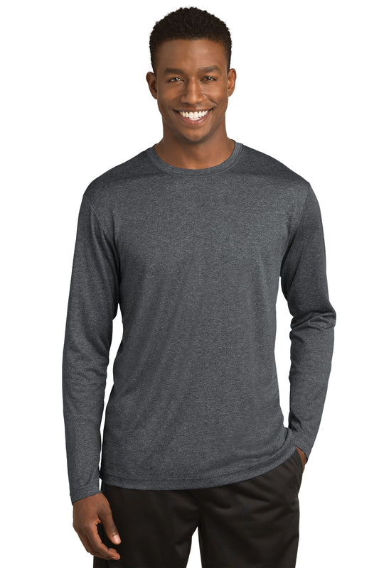 Sport-Tek Long Sleeve Heather Contender Tee. ST360LS Graphite Heather
