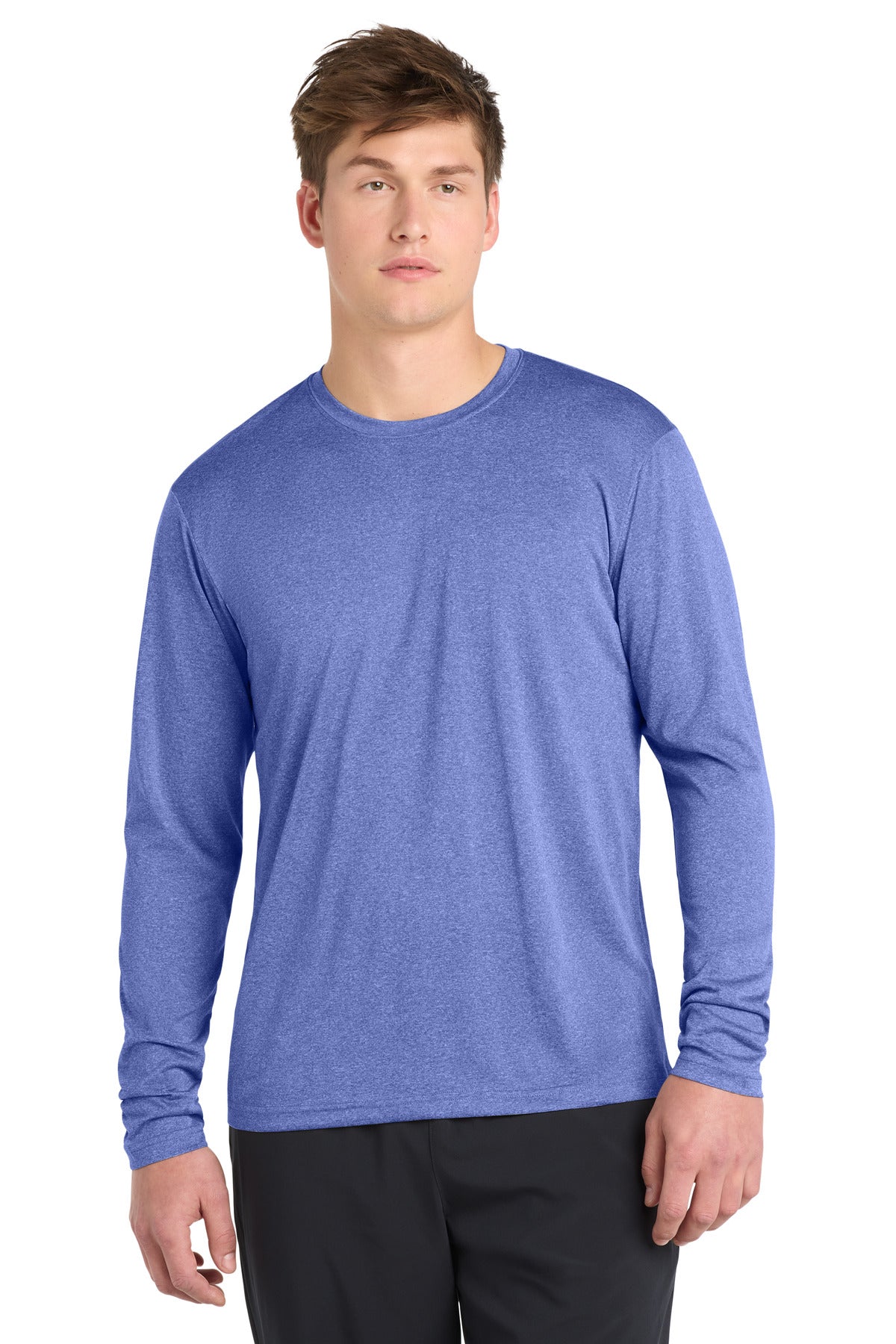 Sport-Tek Long Sleeve Heather Contender Tee ST360LS True Royal Heather