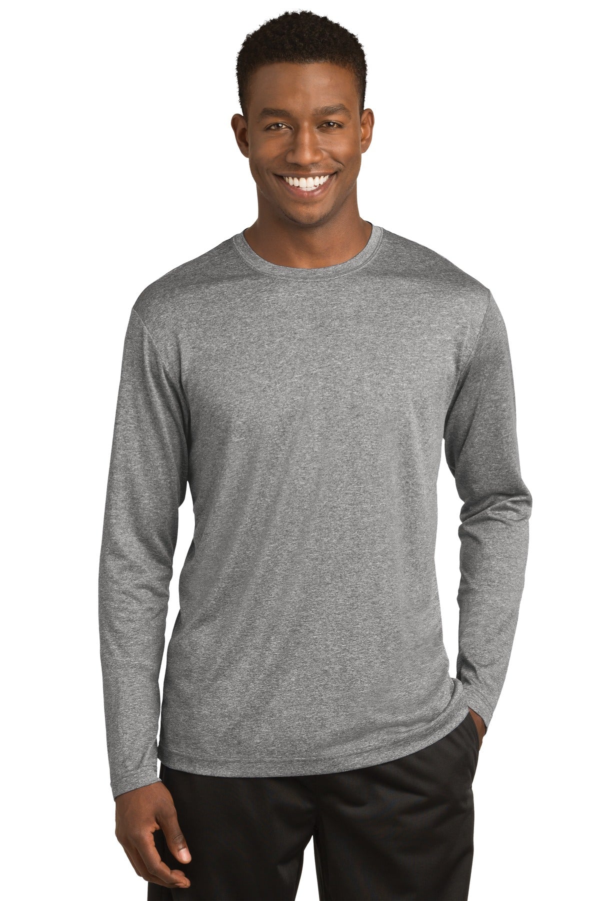 Sport-Tek Long Sleeve Heather Contender Tee. ST360LS Vintage Heather