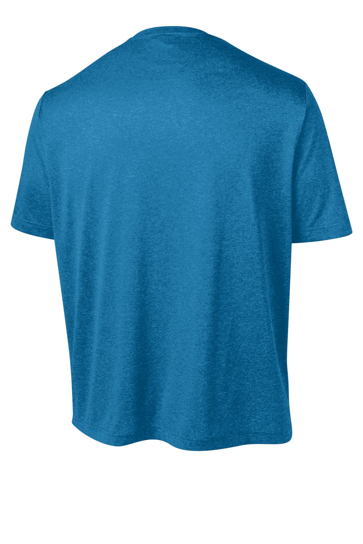 Sport-Tek Heather Contender Tee. ST360 Blue Wake Heather