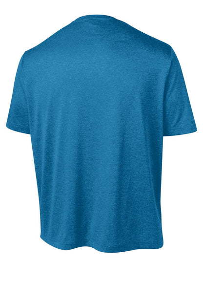Sport-Tek Heather Contender Tee. ST360 Blue Wake Heather