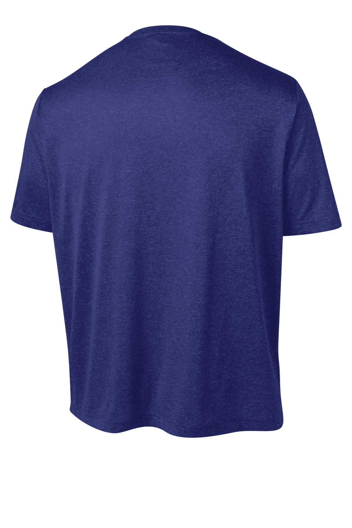 Sport-Tek Heather Contender Tee. ST360 Cobalt Heather