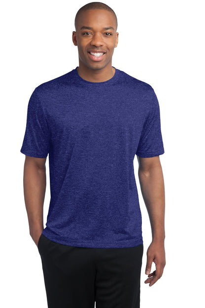 Sport-Tek Heather Contender Tee. ST360 Cobalt Heather