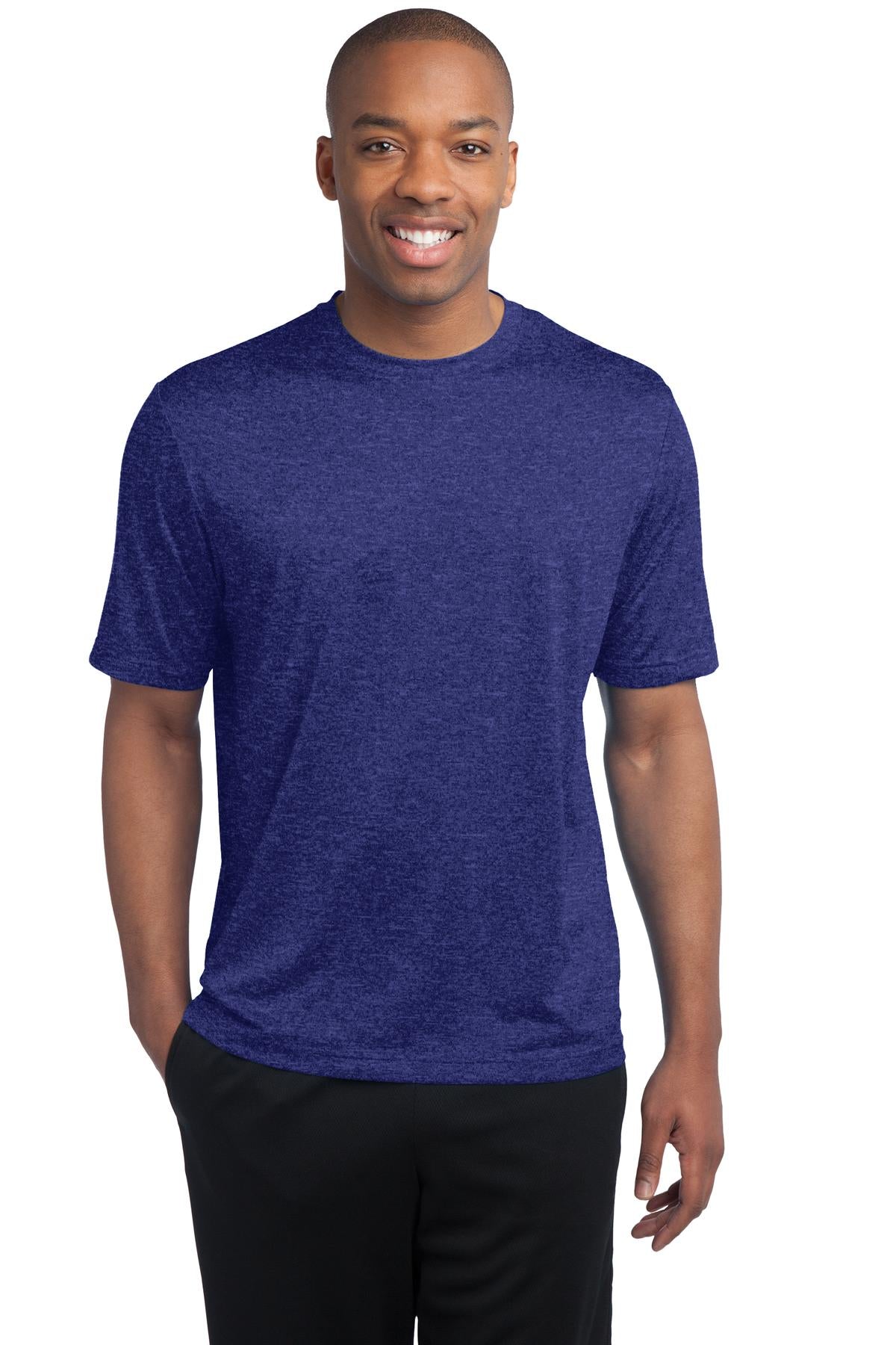 Sport-Tek Tall Heather Contender Tee. TST360 Cobalt Heather Tall