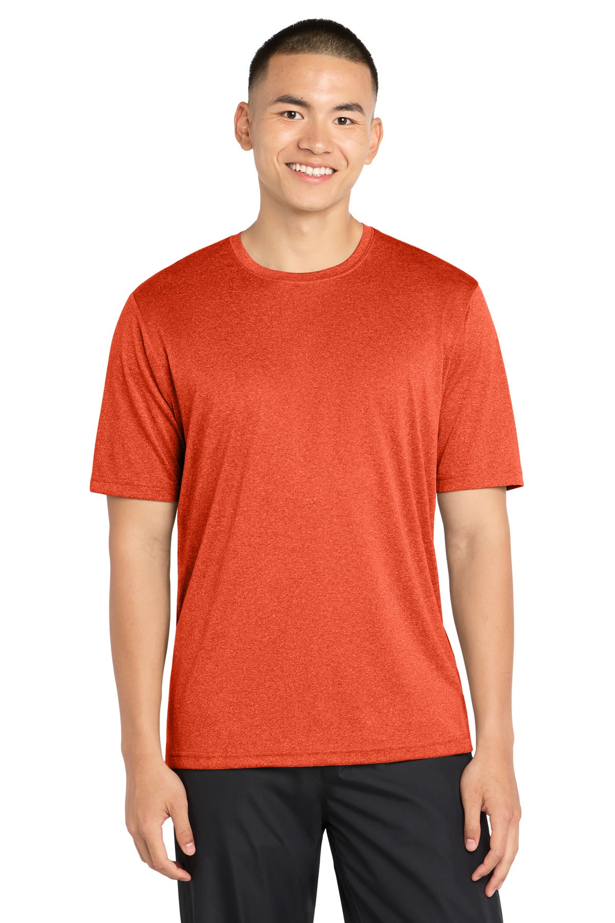 Sport-Tek Heather Contender Tee ST360 Deep Orange Heather