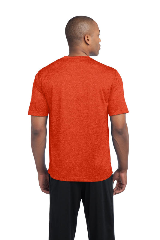 Sport-Tek Heather Contender Tee. ST360 Deep Orange Heather