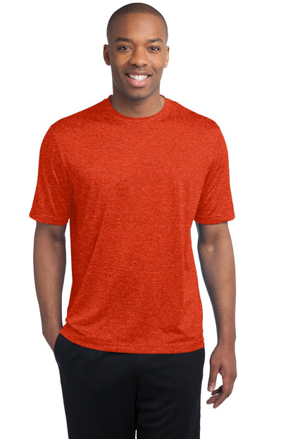 Sport-Tek Heather Contender Tee. ST360 Deep Orange Heather