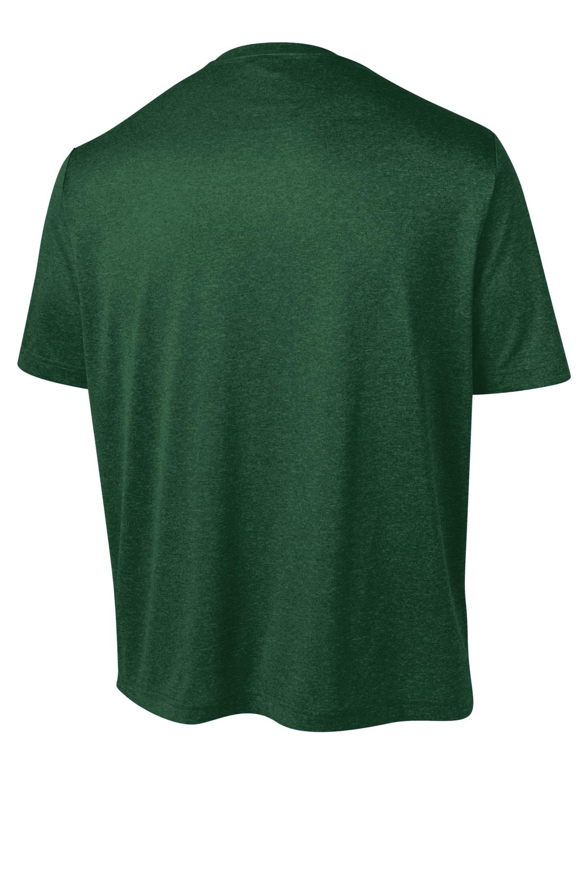 Sport-Tek Heather Contender Tee. ST360 Forest Green Heather