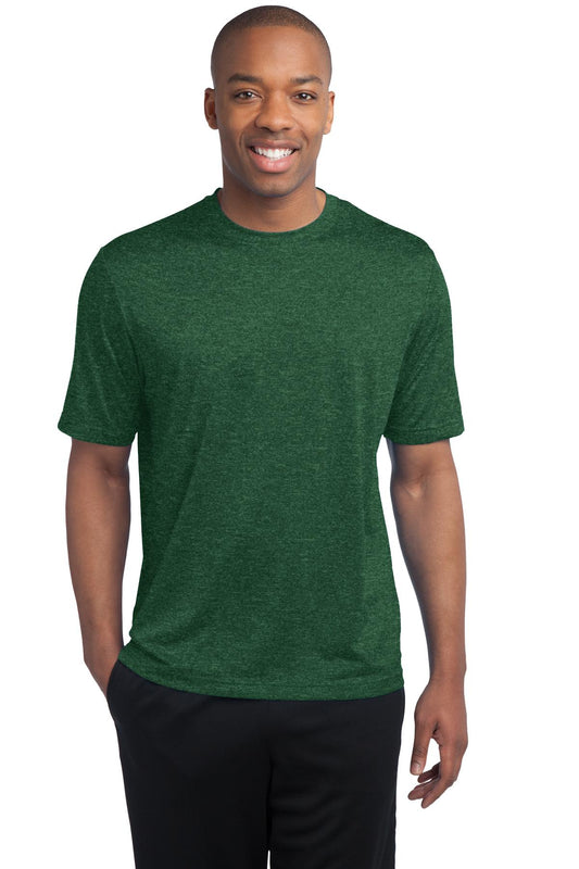 Sport-Tek Heather Contender Tee. ST360 Forest Green Heather