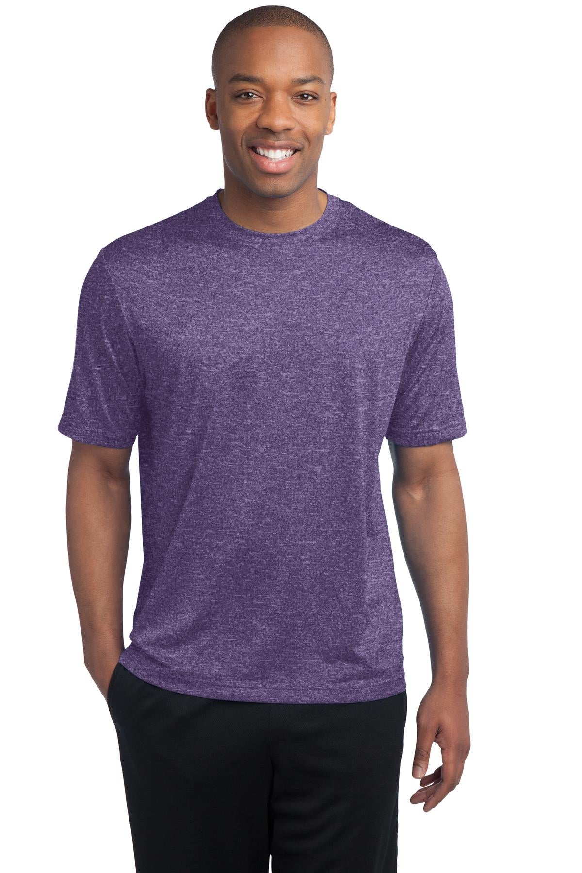 Sport-Tek Heather Contender Tee. ST360 Purple Heather