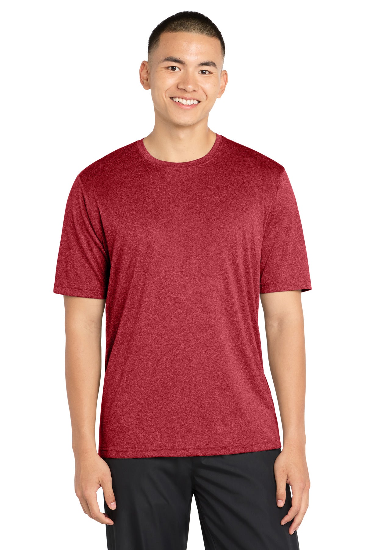 Sport-Tek Heather Contender Tee ST360 Scarlet Heather