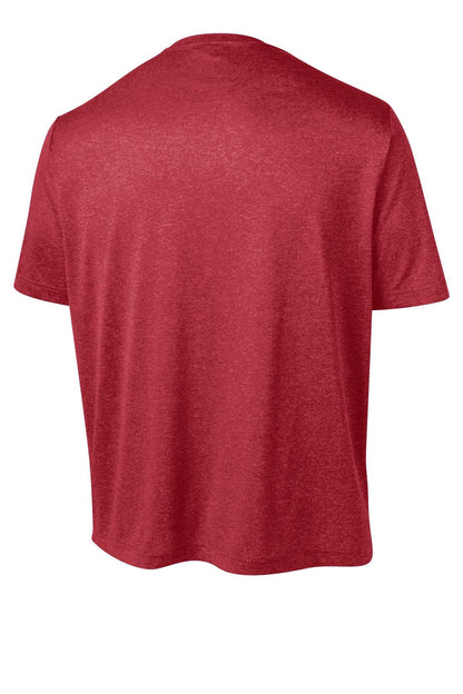Sport-Tek Heather Contender Tee. ST360 Scarlet Heather