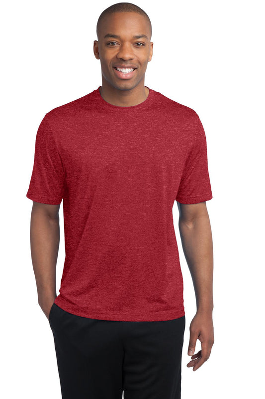 Sport-Tek Heather Contender Tee. ST360 Scarlet Heather