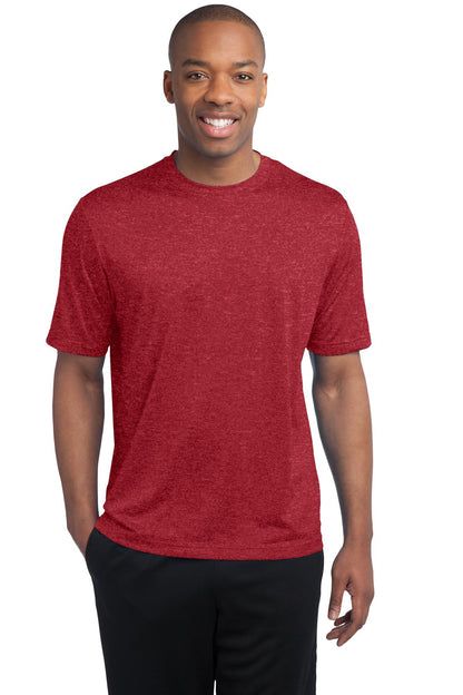 Sport-Tek Tall Heather Contender Tee. TST360 Scarlet Heather Tall