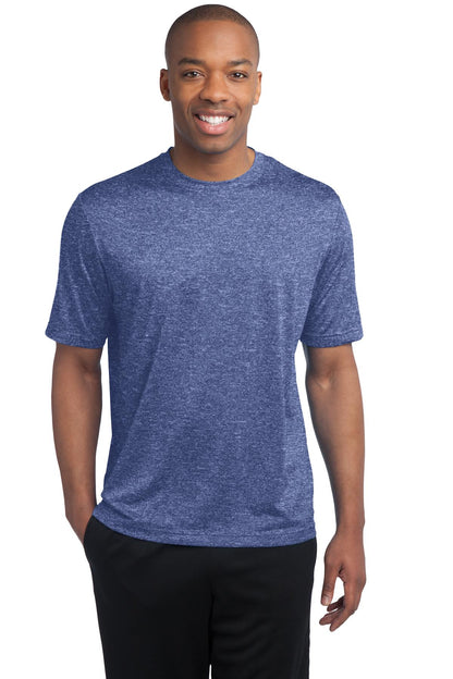 Sport-Tek Heather Contender Tee. ST360 True Royal Heather