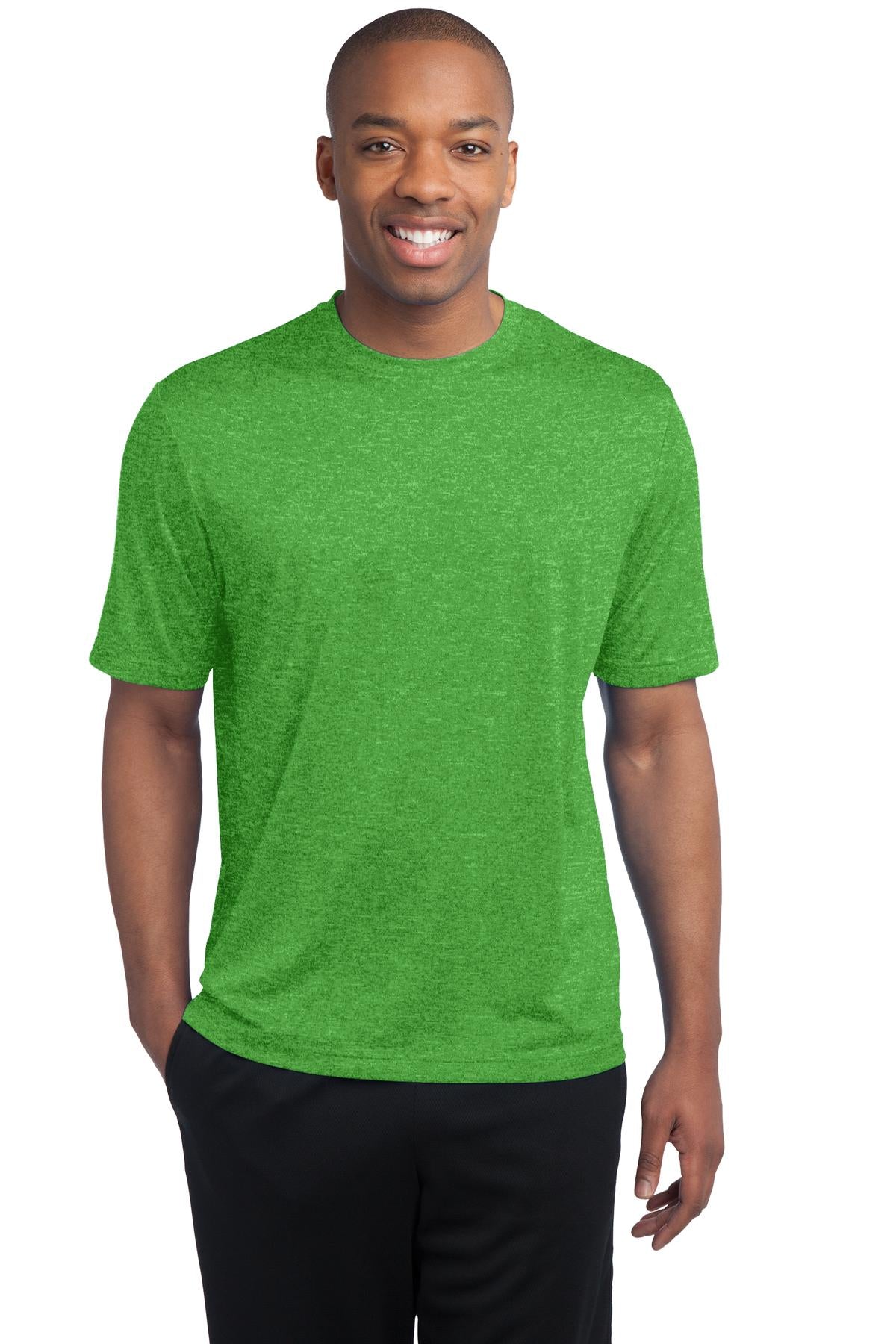 Sport-Tek Heather Contender Tee. ST360 Turf Green Heather