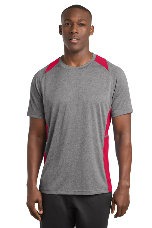 Sport-Tek Heather Colorblock Contender Tee ST361 Vintage Heather/ True Red